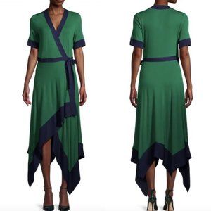 NWT BCBGMAXAZRIA Green Handkerchief Wrap Dress